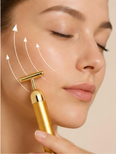 24K Gold Energy Beauty Bar Electric Facial Massage Roller