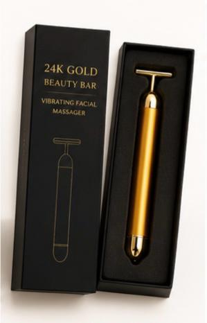 24K Gold Energy Beauty Bar Electric Facial Massage Roller