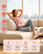 Portable Period Cramp Relief Massager, Heating Pad Belt