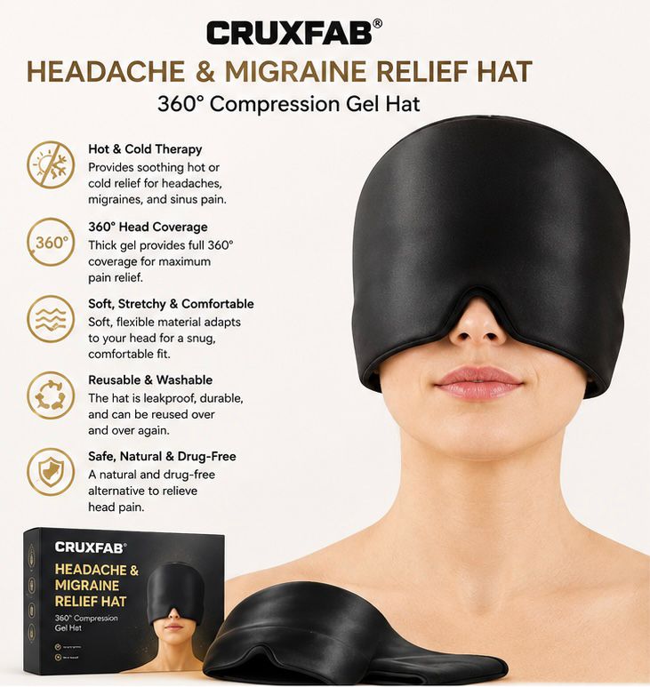 Migraine Relief Cap relief Cap for Men & Women Hot & Cold Therapy Relaxing